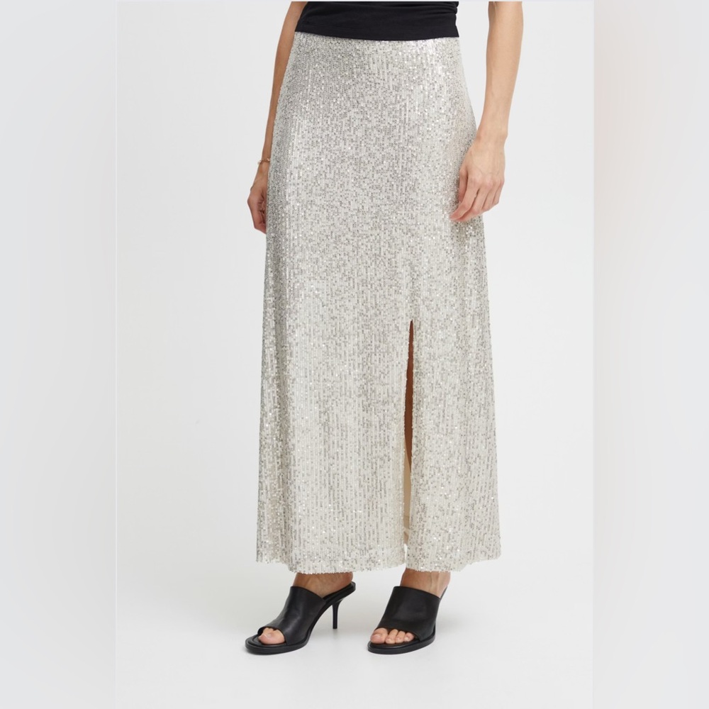 Ichi Frosted Almond Sequin Skirt. New with tags - Picture 2 of 10